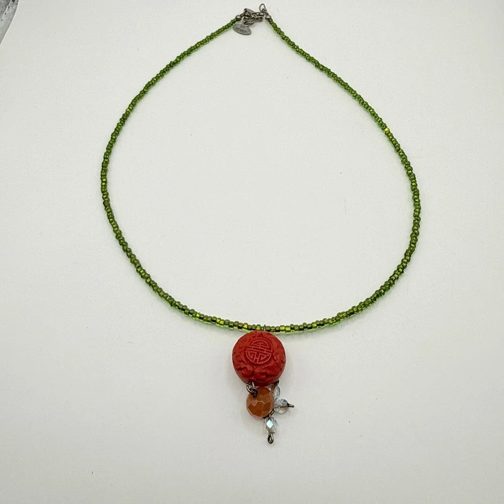 Cinnabar Boho Statement Vintage Layered Bold piece from Liz Henry‎